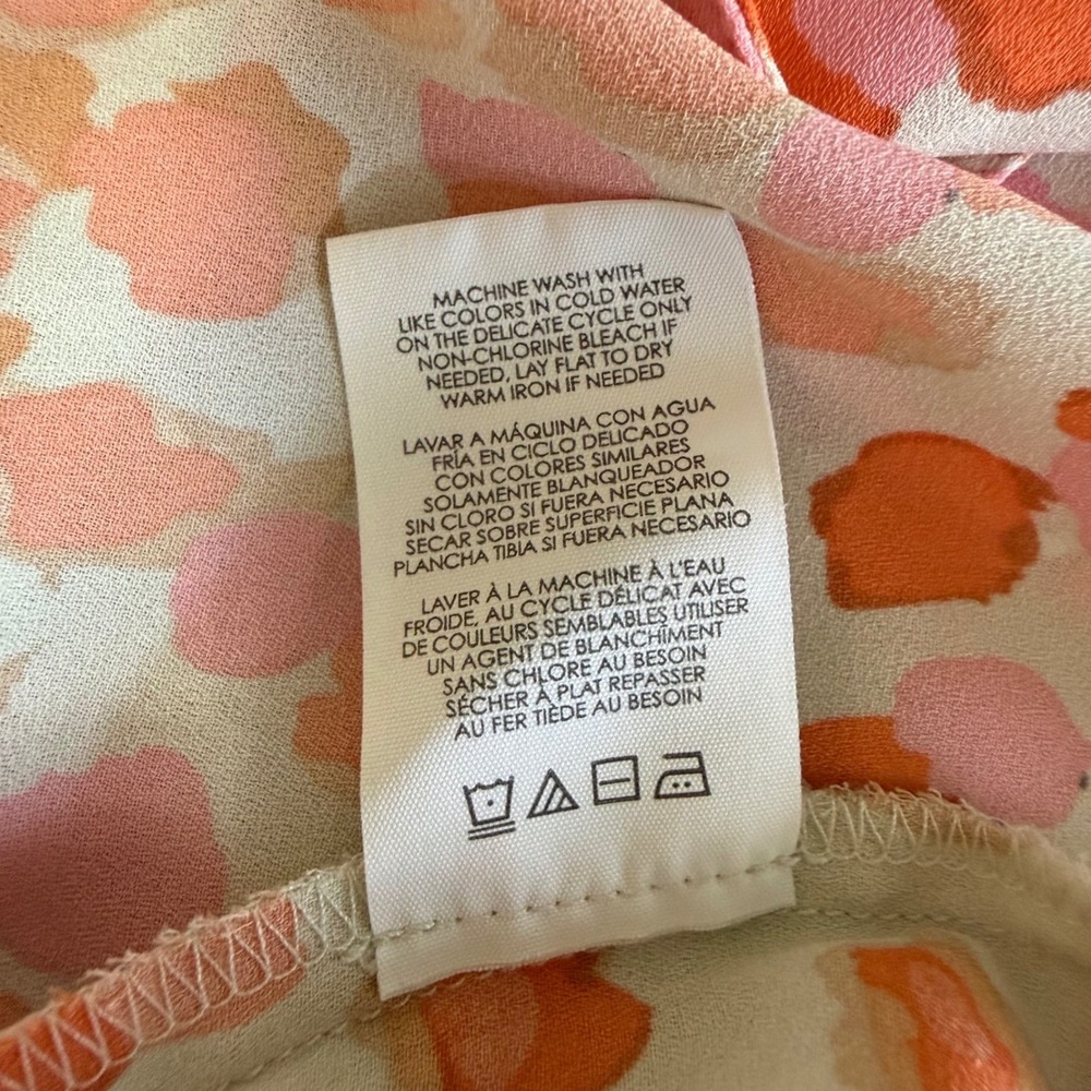 Cabi 6081 Go-To Orange Pink Abstract Animal Print Button Down Blouse Large L - Picture 6 of 7